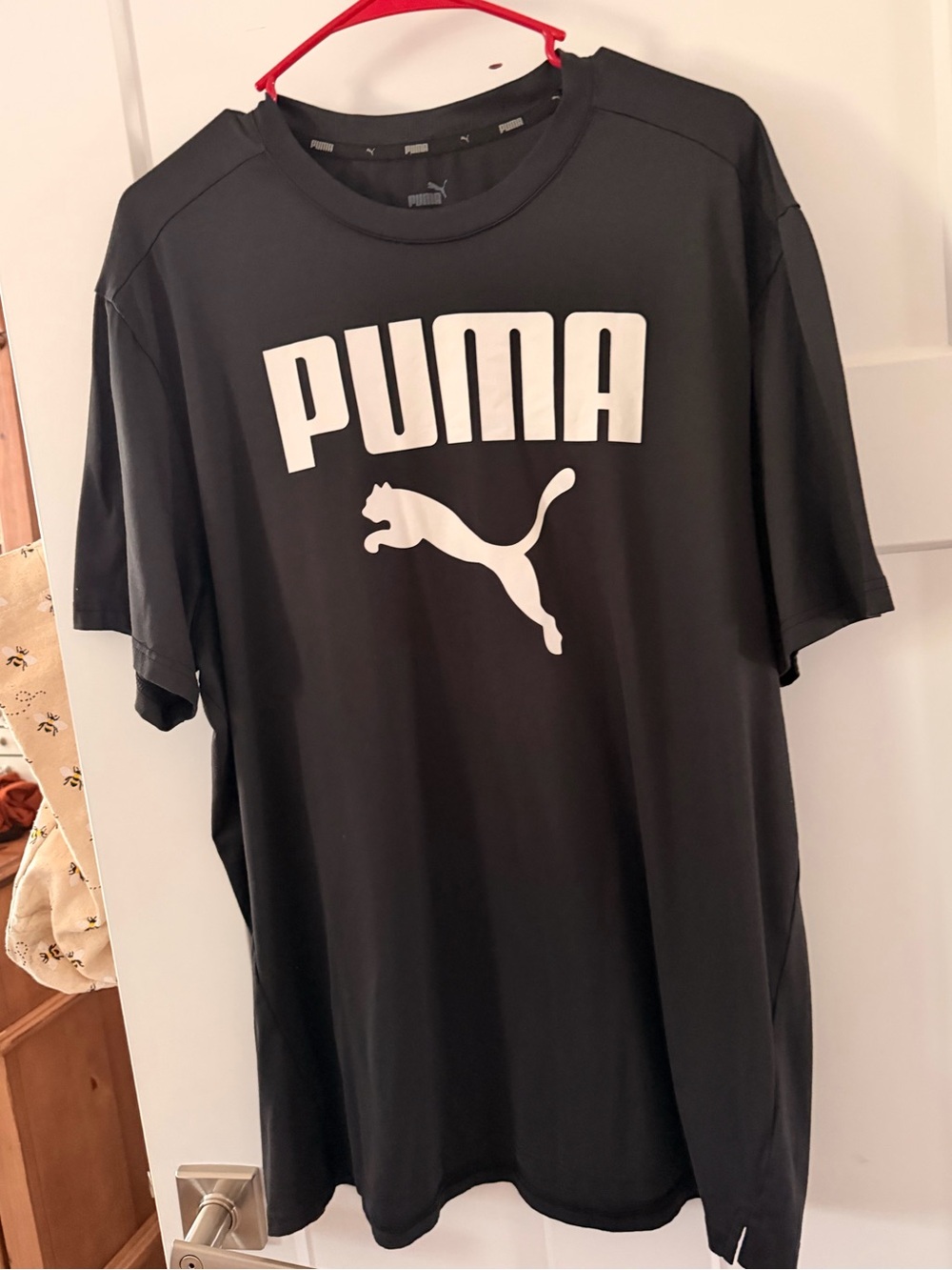 Puma Black Short-Sleeve Tee with White Logo